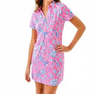 NEW LILLY PULITZER Dune Short Sleeve Dress - In Rousseau Pink Barefoot Beach